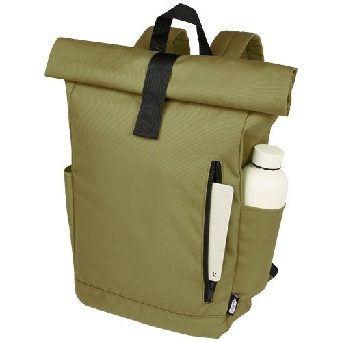 PF120659-4Byron 15_6_ GRS RPET Roll-Top Rucksack 18 L_ olive