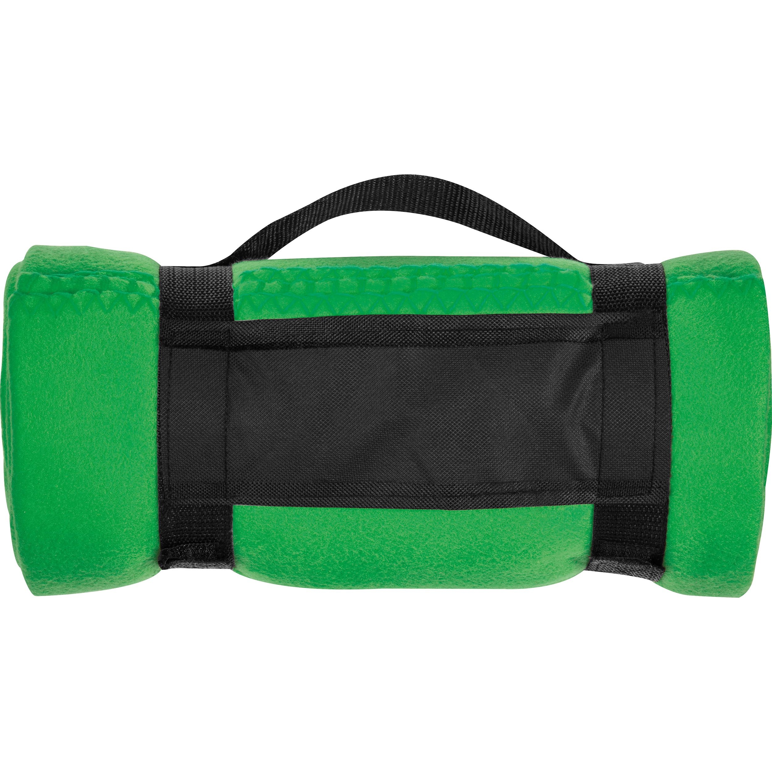 MA66902-09Fleecedecke mit Tragebanderole GIANFRANCO_ gruen