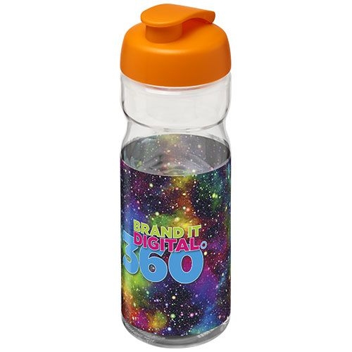 PF210436-11H2O Active® Base Tritan™ 650 ml Sportflasche mit Klappdeckel_ transparent klar_orange