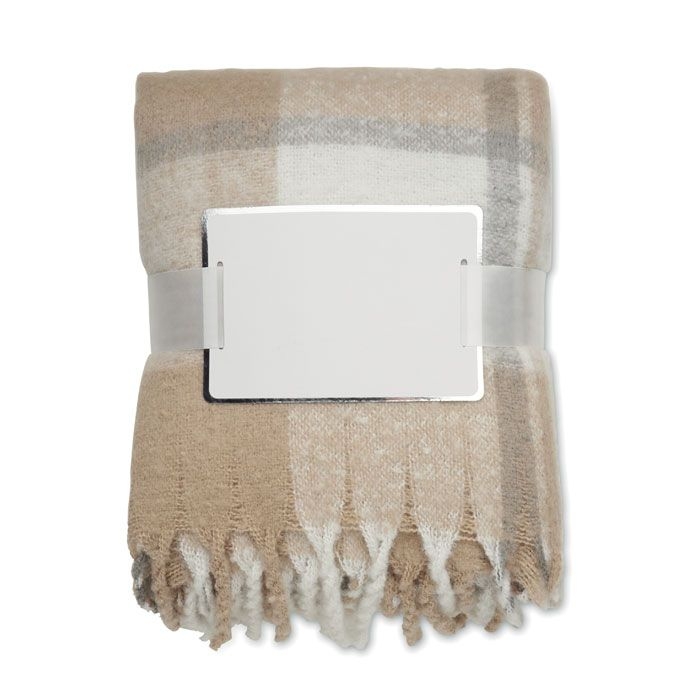 MO2382-13Quet Karierte Mohair-Decke_ beige