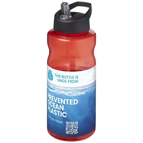 PF210179-8H2O Active® Eco Big Base 1L Sportflasche mit Ausgussdeckel _ rot_schwarz