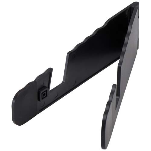 PF104607-2Buna faltbare Tablet- und Smartphonehalterung aus recyceltem Kunststoff_ schwarz