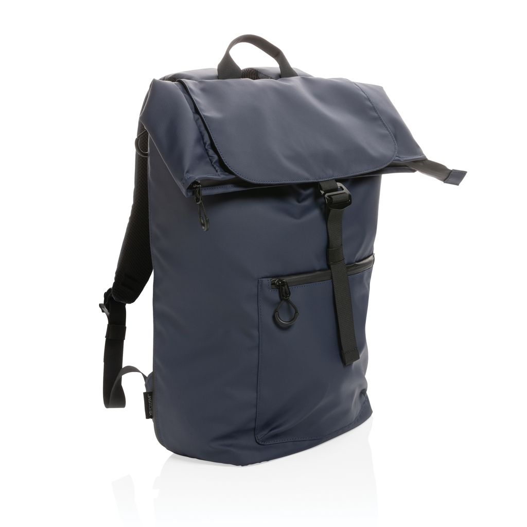 XDP762_90-5Impact AWARE™ RPET wasserabweisender 15.6_ Laptop-Rucksack_ navy blau