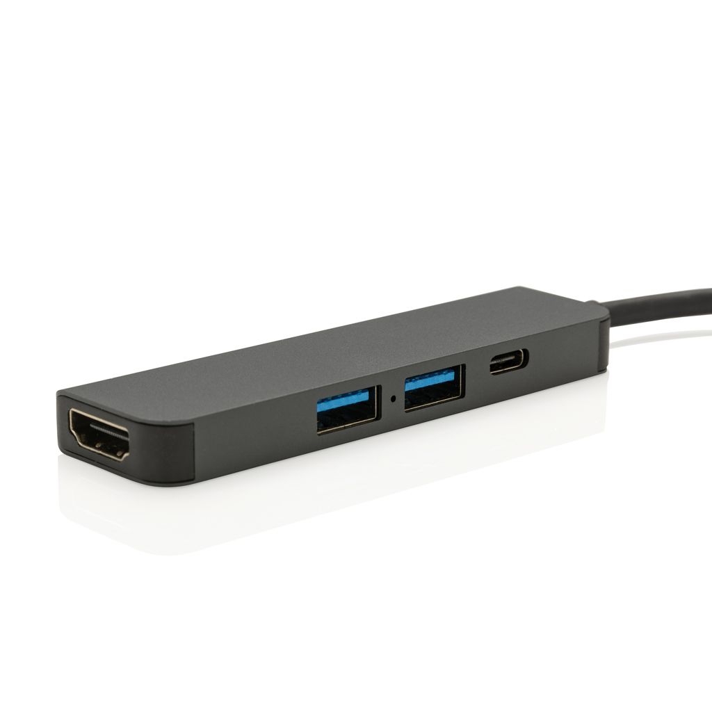 XDP308.65-2Terra Hub aus RCS recyceltem Aluminium mit HDMI-Input_ grau