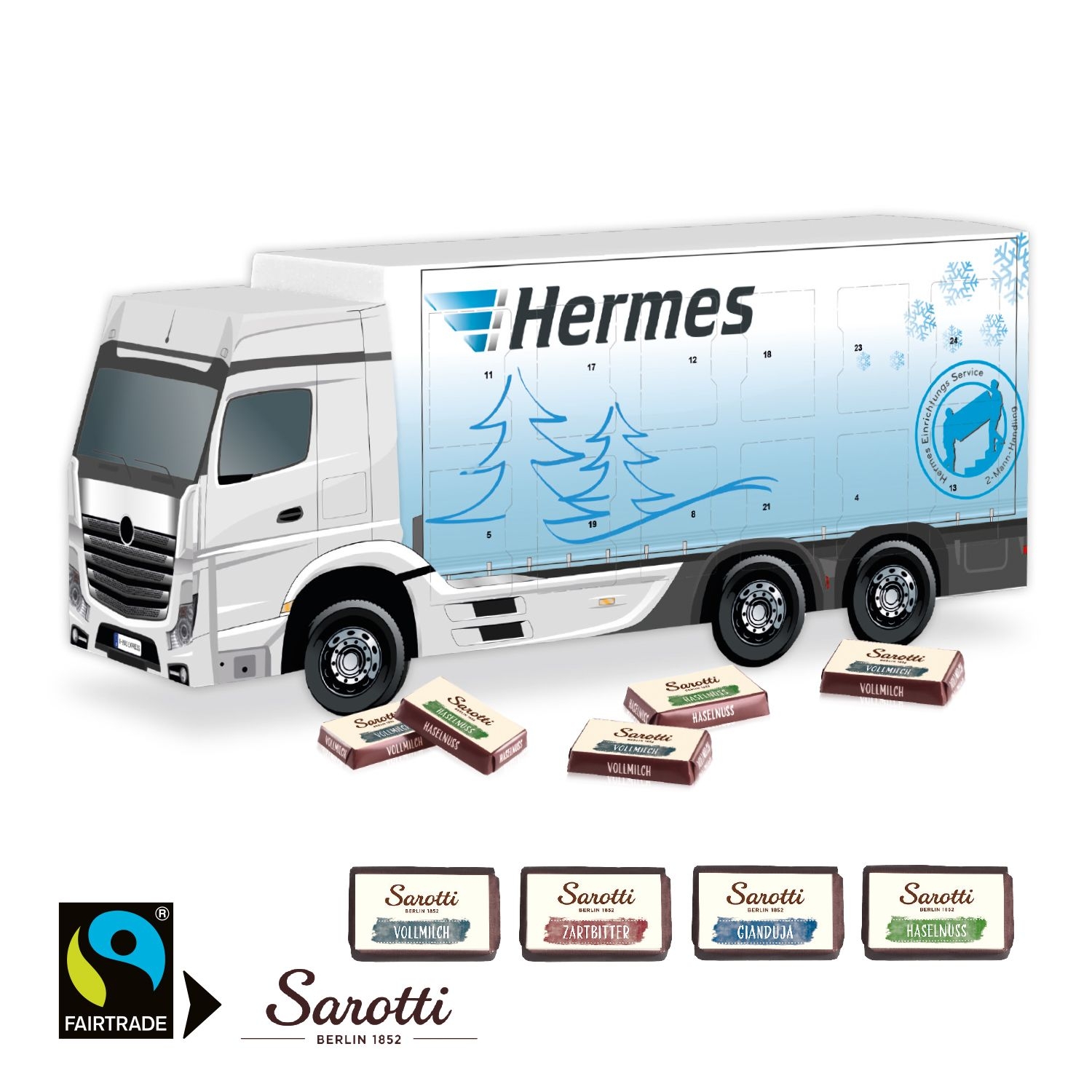 CD951783D Adventskalender _LKW_ mit Sarotti Fairtrade® Schokolade