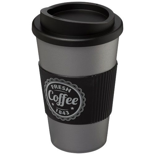 PF210002-23Americano® 350 ml Isolierbecher mit Schutzring_ silber_schwarz