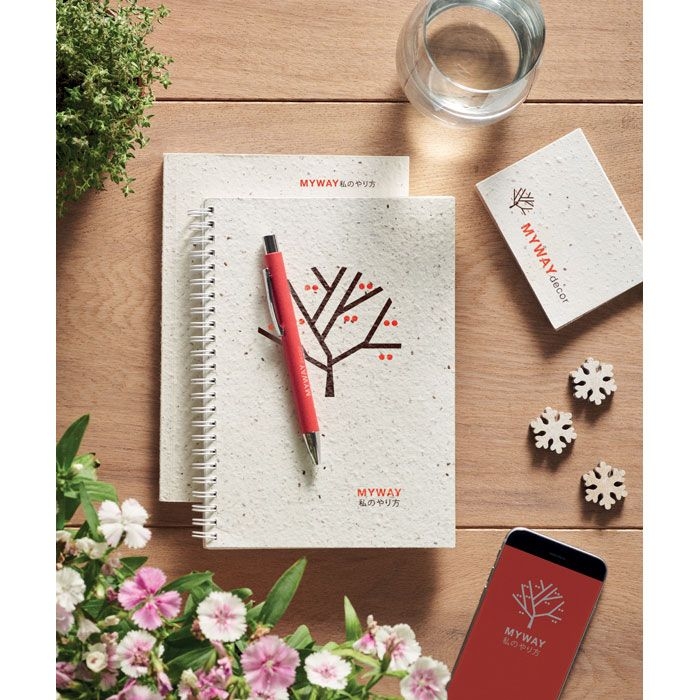 MO2082-06Seed Book DIN A5 Notizbuch Samenpapier_ weiss