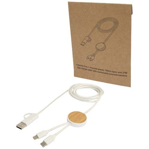PF124422Chechia 150 cm 5-in-1 Kabel aus recyceltem Kunststoff fuer Datenuebertragung und 27W Schnellladung mit