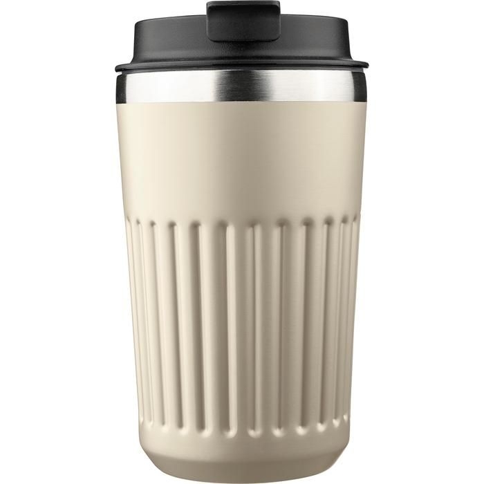 GI1353907-357Reisebecher aus recyceltem Edelstahl _400 ml_ Chiara_ beige
