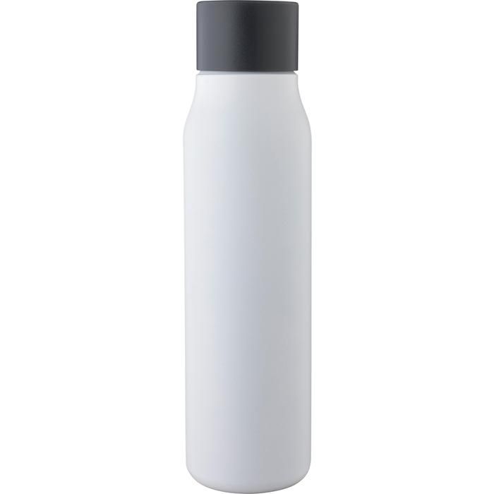 GI1202790-02Doppelwandige Trinkflasche aus recyceltem Edelstahl _600 ml_ Cassian_ weiss