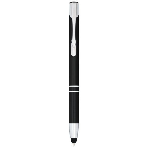 PF107298-1Moneta Kugelschreiber mit Metall Touchpen _blaue Mine_ schwarz