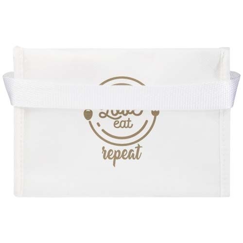 PF130082-1Spectrum Kuehltasche aus recyceltem GRS Non Woven fuer 6 Dosen 4 L_ weiss