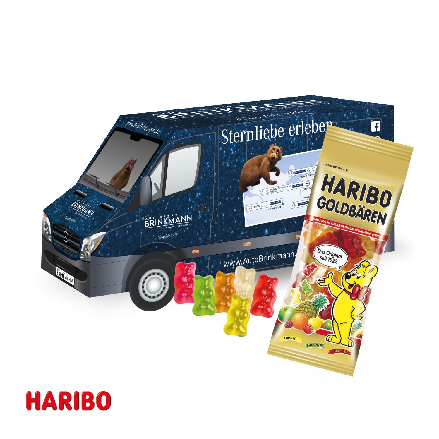 CD91713-013D Praesent _Transporter_ mit Haribo Goldbaeren_ HARIBO Goldbaeren