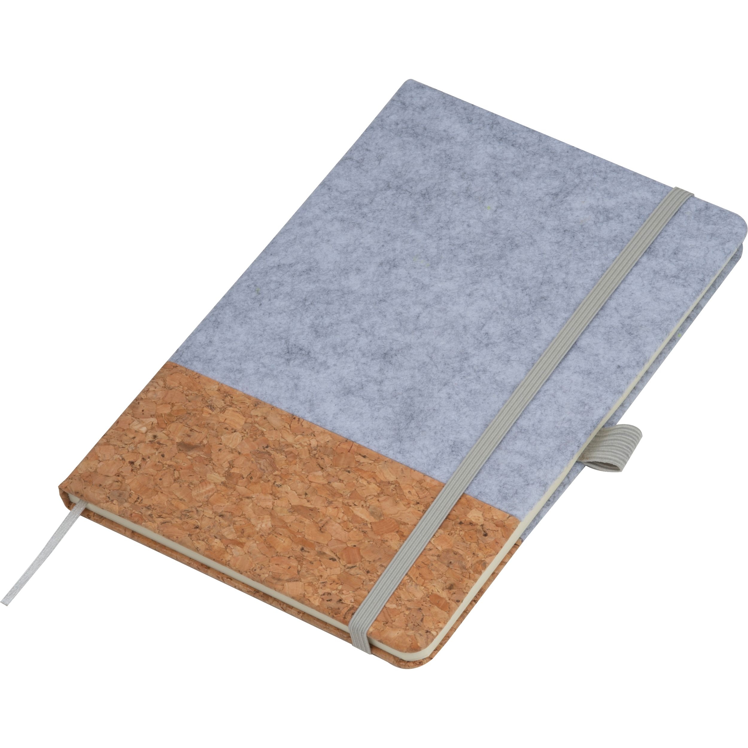 MA24472-07A5 Notizbuch mit Cover aus Kork und Filz TERESA_ silbergrau