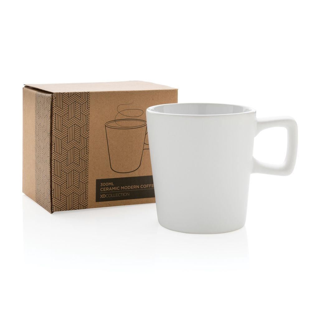 XDP434.05-3Moderne Keramik Kaffeetasse_ 300ml_ weiss