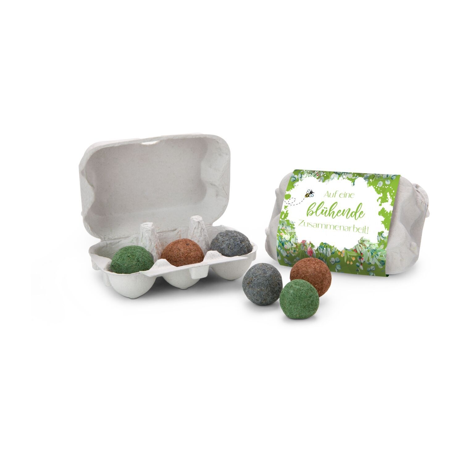 RP2055Bienenweide im Eierkarton 'Bluehende Zusammenarbeit'