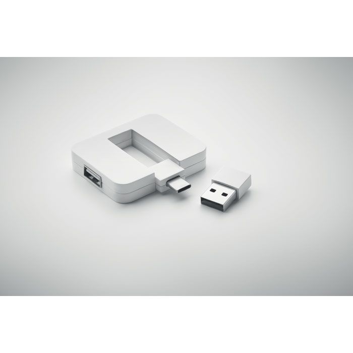 MO2254-06Square-C 4 Port USB Hub_ weiss