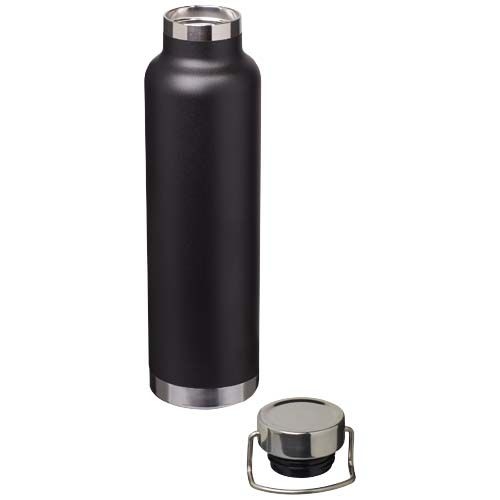 PF100865-7Thor 650 ml RCS-zertifizierte Kupfer-Vakuum Isolierflasche aus recyceltem Edelstahl _ schwarz