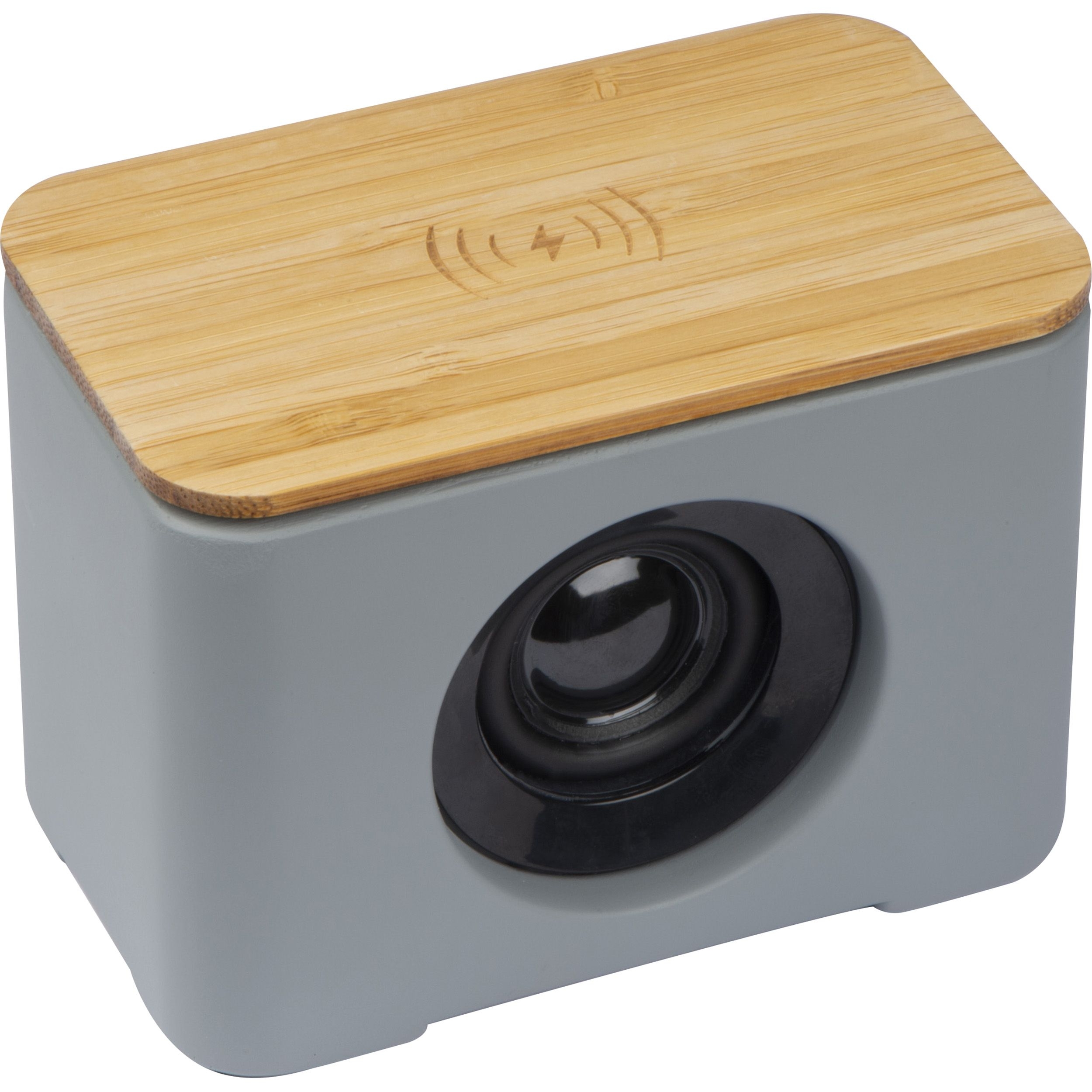 MA22426-07Bluetooth Lautsprecher mit integriertem Wireless Charger PILAR_ silbergrau