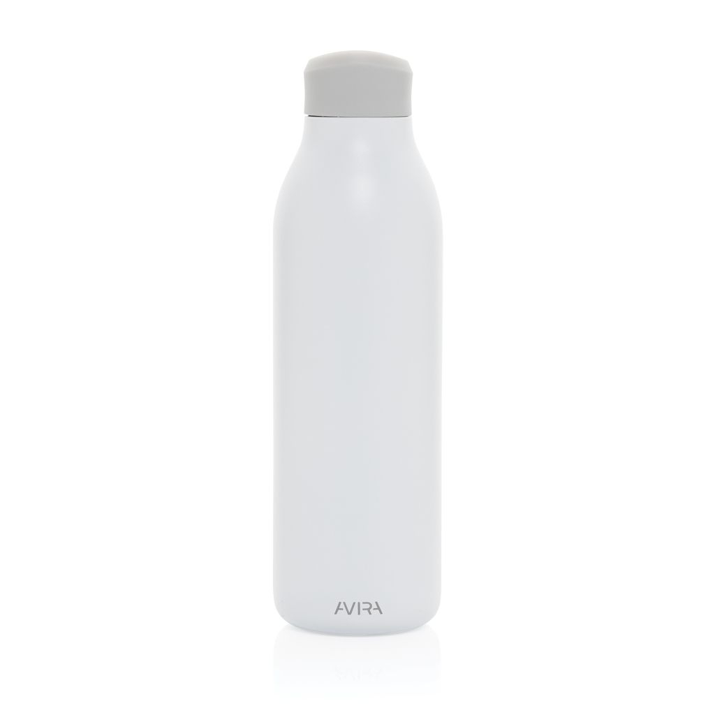 XDP438_09-03Avira Alok 360 Klick-Wasserflasche aus RCS rec. Stahl_ 600ml_ weiss