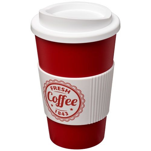 PF210002-17Americano® 350 ml Isolierbecher mit Schutzring_ rot_weiss