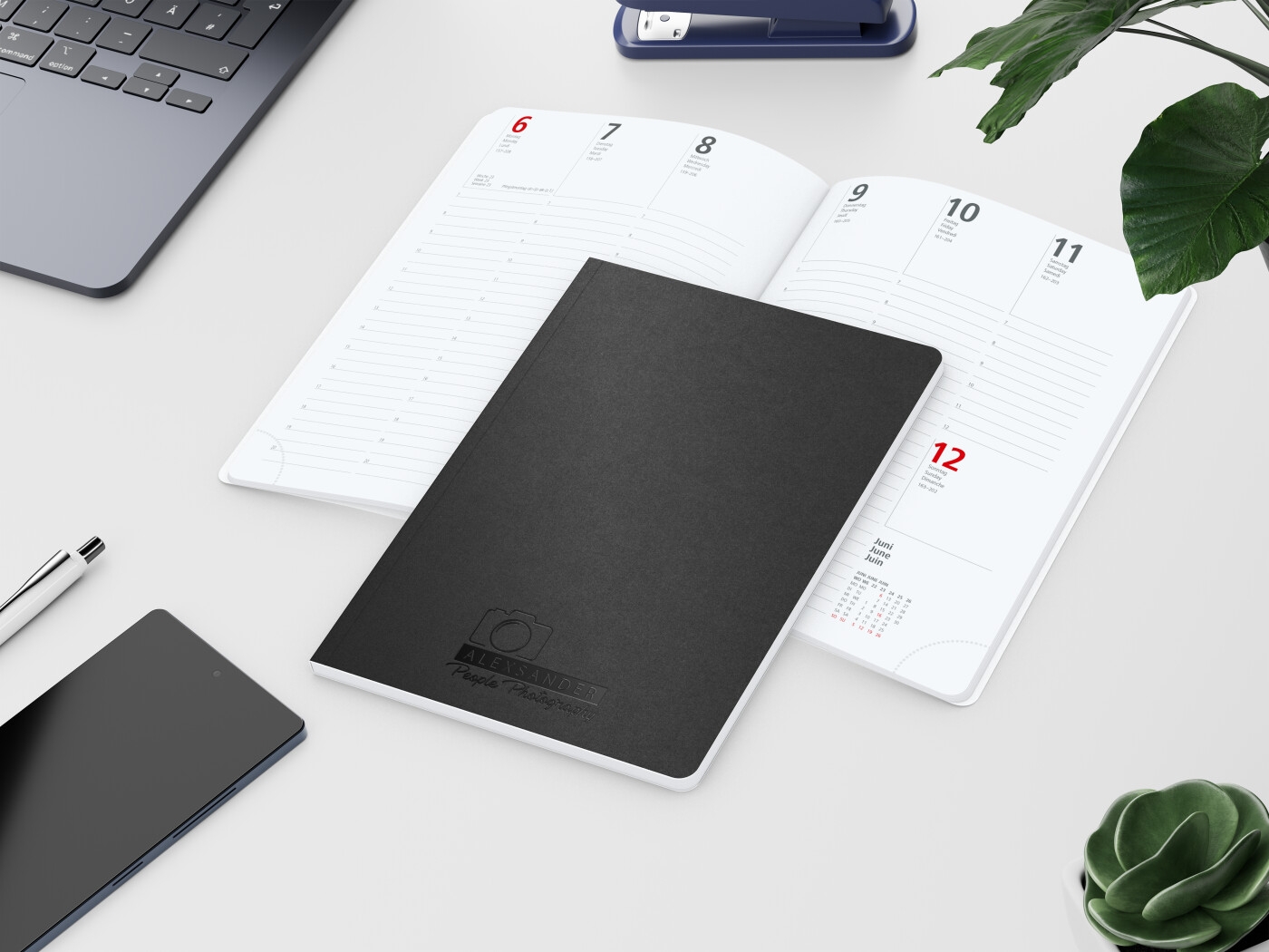 GE0057-SCBWochenkalender Prestige-Flexx_ Schwarzpraegung