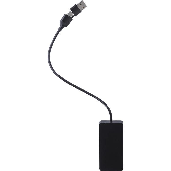 GI1015140-01Recycelte Aluminium USB Hub Layton_ schwarz