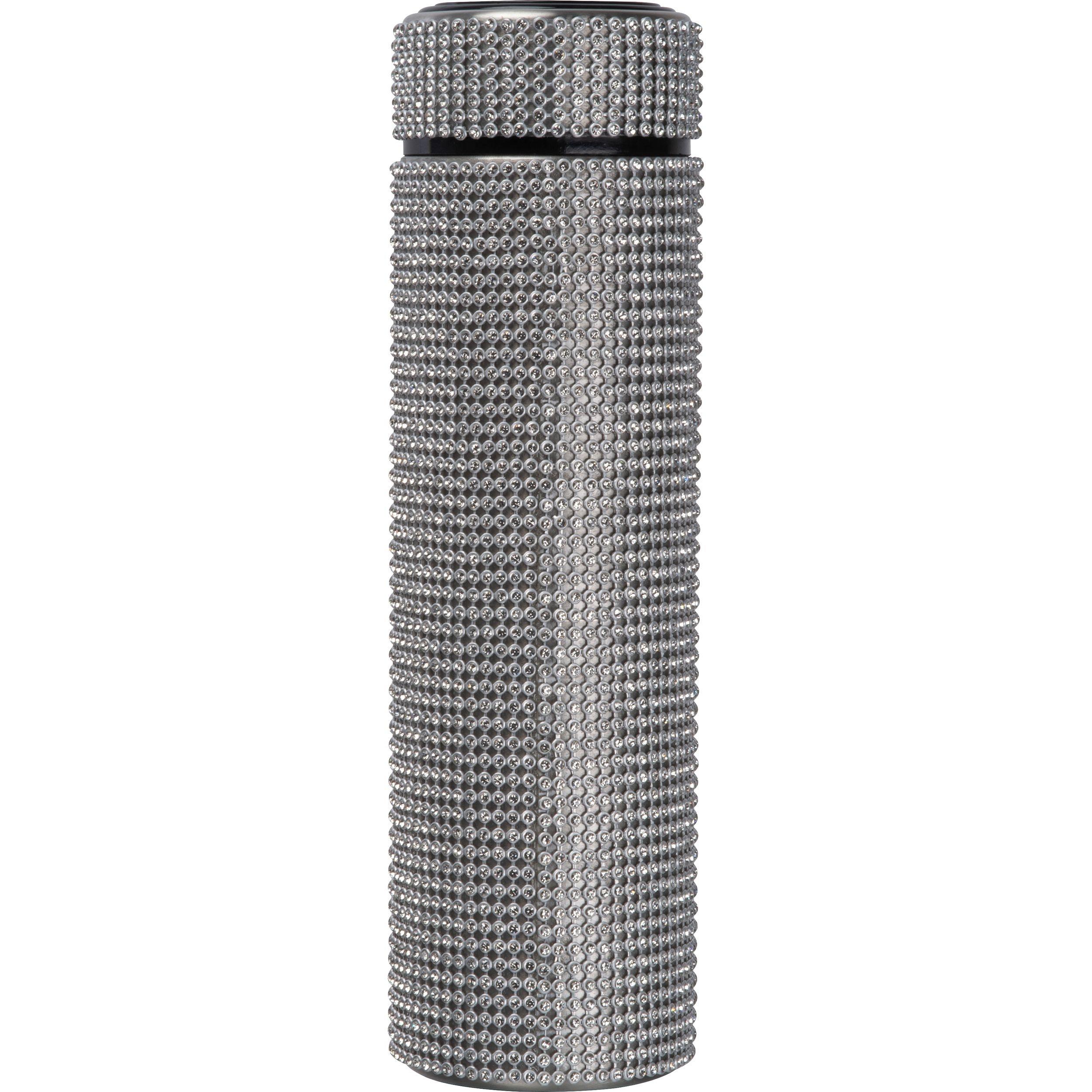 MA85226-07Vakuum Edelstahltrinkflasche mit Strassstein-Akzenten SYLWIA_ silbergrau