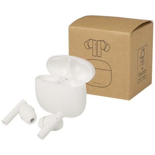 PF124482Alterf True Wireless Bluetooth® Headset aus recyceltem Kunststoff mit Silikon-Ohrstoepseln