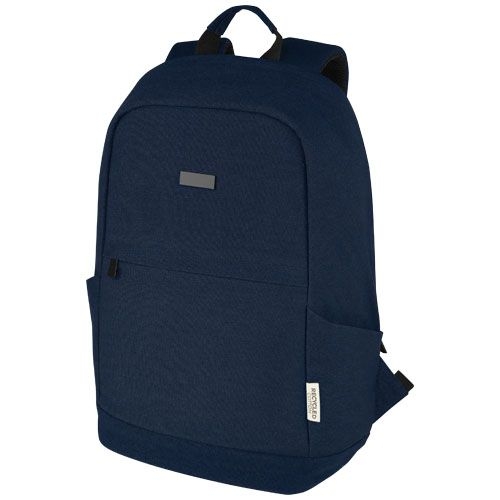 PF120677-1Joey 15_6 Zoll Anti-Diebstahl Laptop Rucksack 18 L aus GRS-recyceltem Canvas_ navy