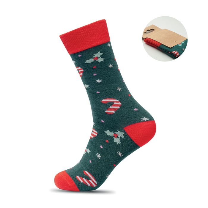 CX1574-09Soc Medium Weihnachtssocken M_ gruen