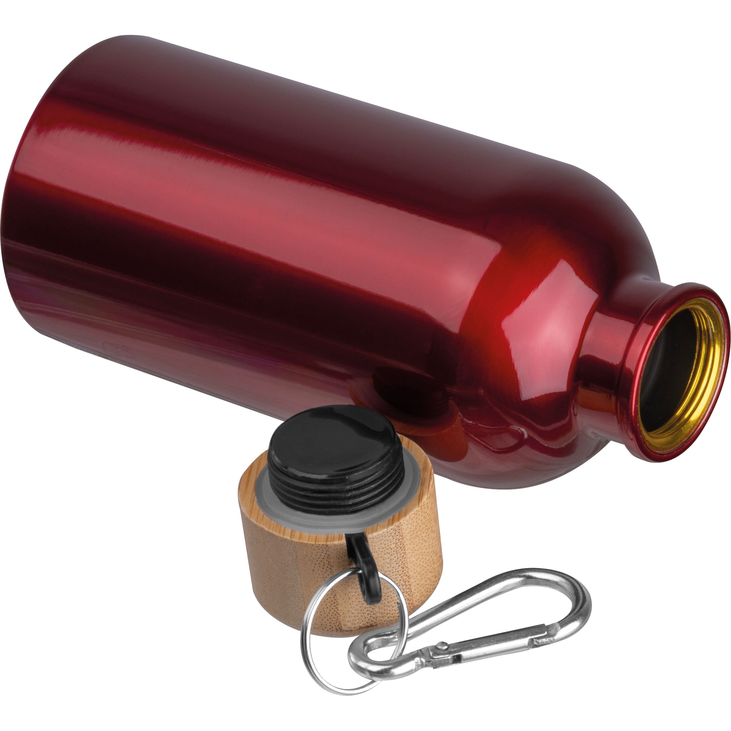MA84972-05Edelstahltrinkflasche mit Karabiner_ 400ml MARILYN_ rot