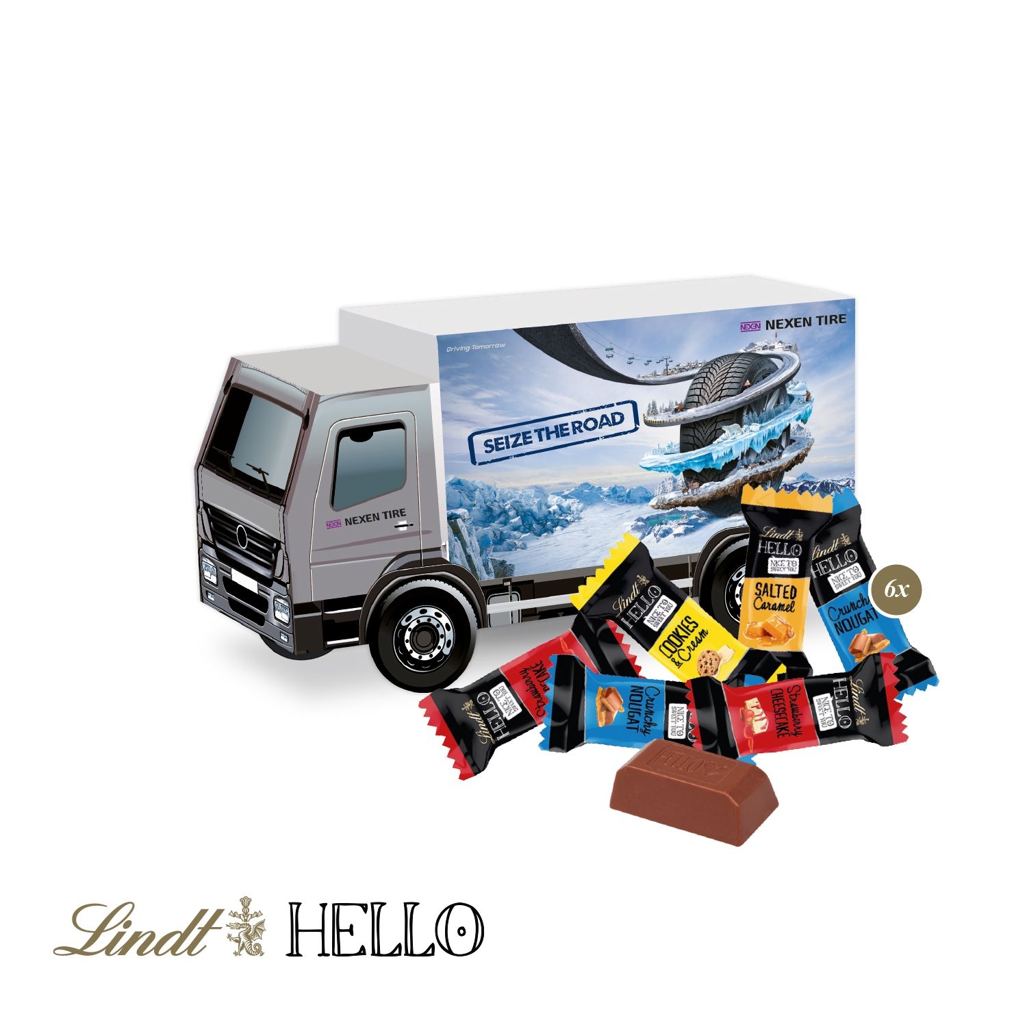CD95585-013D Praesent _LKW_ mit Lindt HELLO_ Lindt Hello Mini Stick