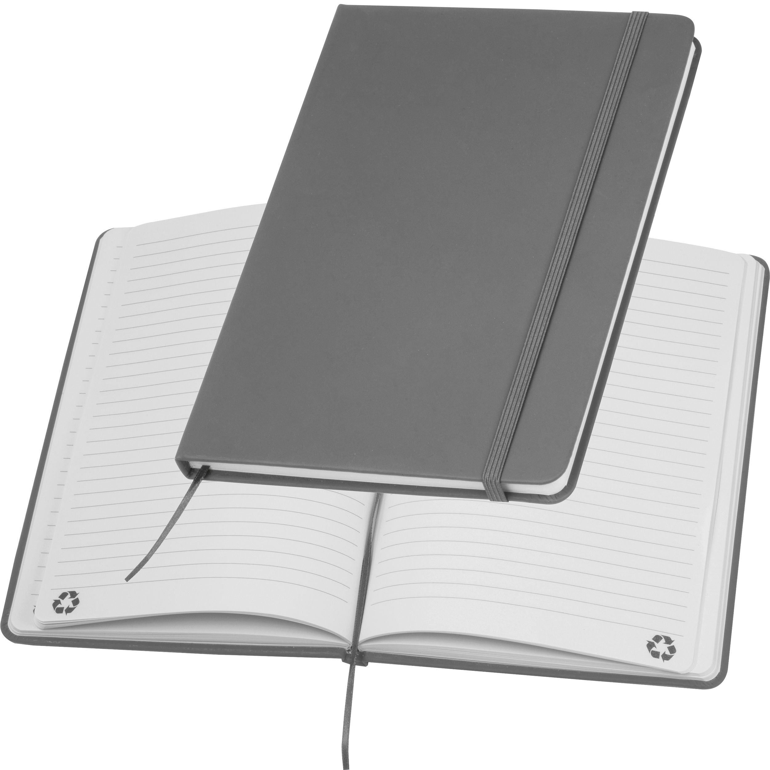 MA25261-07A5 Notizbuch aus recyceltem Papier DOMINIK_ silbergrau
