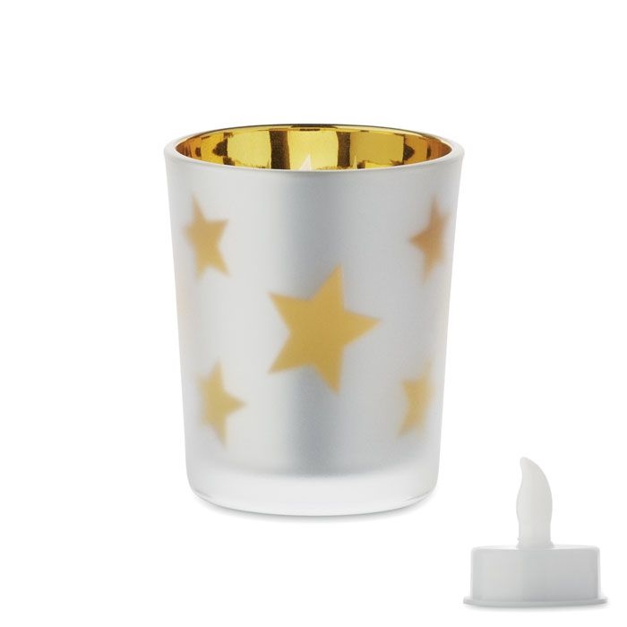 CX1572-98Landle LED-Teelicht im Glashalter_ golden