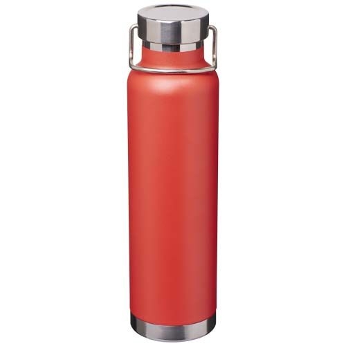 PF100865-2Thor 650 ml RCS-zertifizierte Kupfer-Vakuum Isolierflasche aus recyceltem Edelstahl _ rot