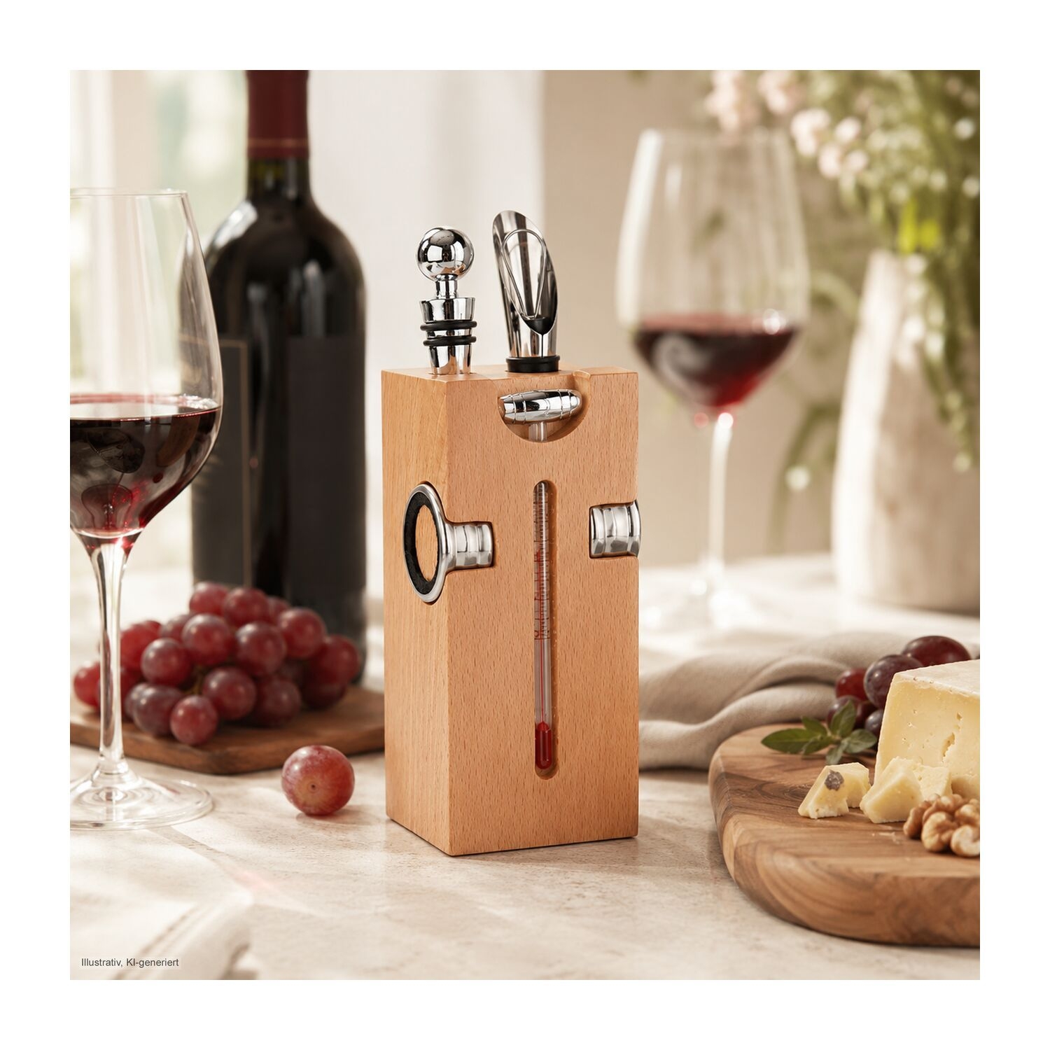 RP1438Buche-Block mit Wein
