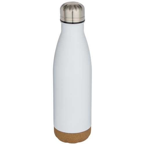 PF100892-4Cove 500 ml doppelwandige_ vakuumisolierte Trinkflasche aus Edelstahl mit Korkdetails_ weiss