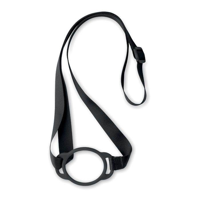 MO2582-03Lancup Lanyard mit Getraenkehalter_ schwarz