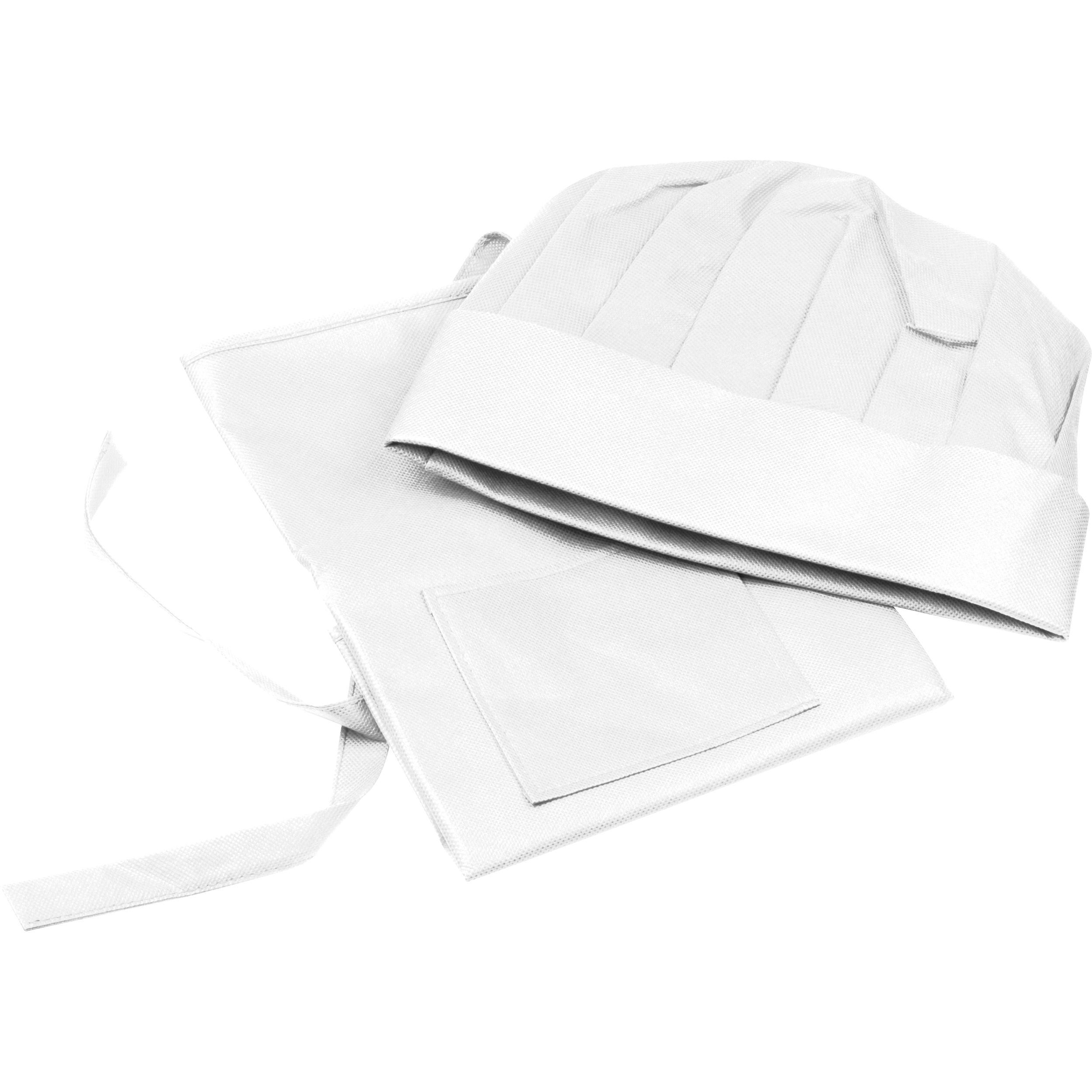 MA54755-06Non Woven Kinderkoch-Set _Schuerze _ Muetze_ GINEVRA_ weiss