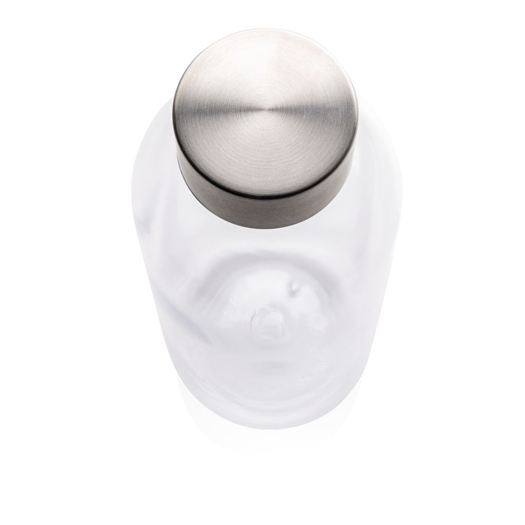 XDP433.44-0Auslaufsichere Trinkflasche mit Metalldeckel_ transparent