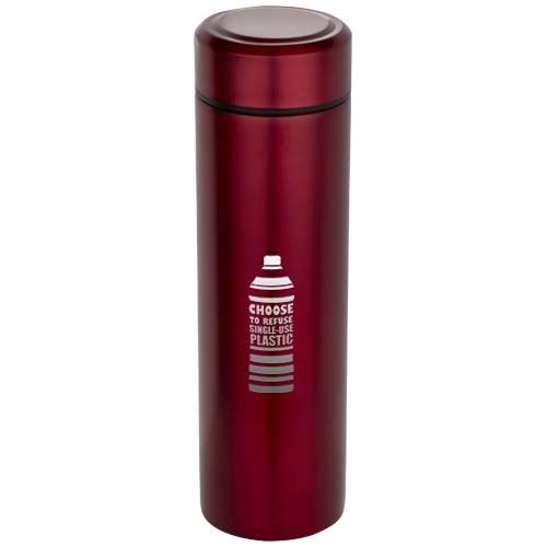 PF100826-2Taylor 450 ml Doppelwand Isolierflasche aus Edelstahl mit Teesieb_ rot