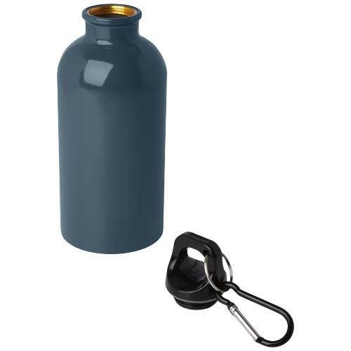 PF100860-9Oregon 400 ml RCS-zertifizierte_ einwandige Trinkflasche aus Edelstahl mit Karabinerhaken_ hale blau