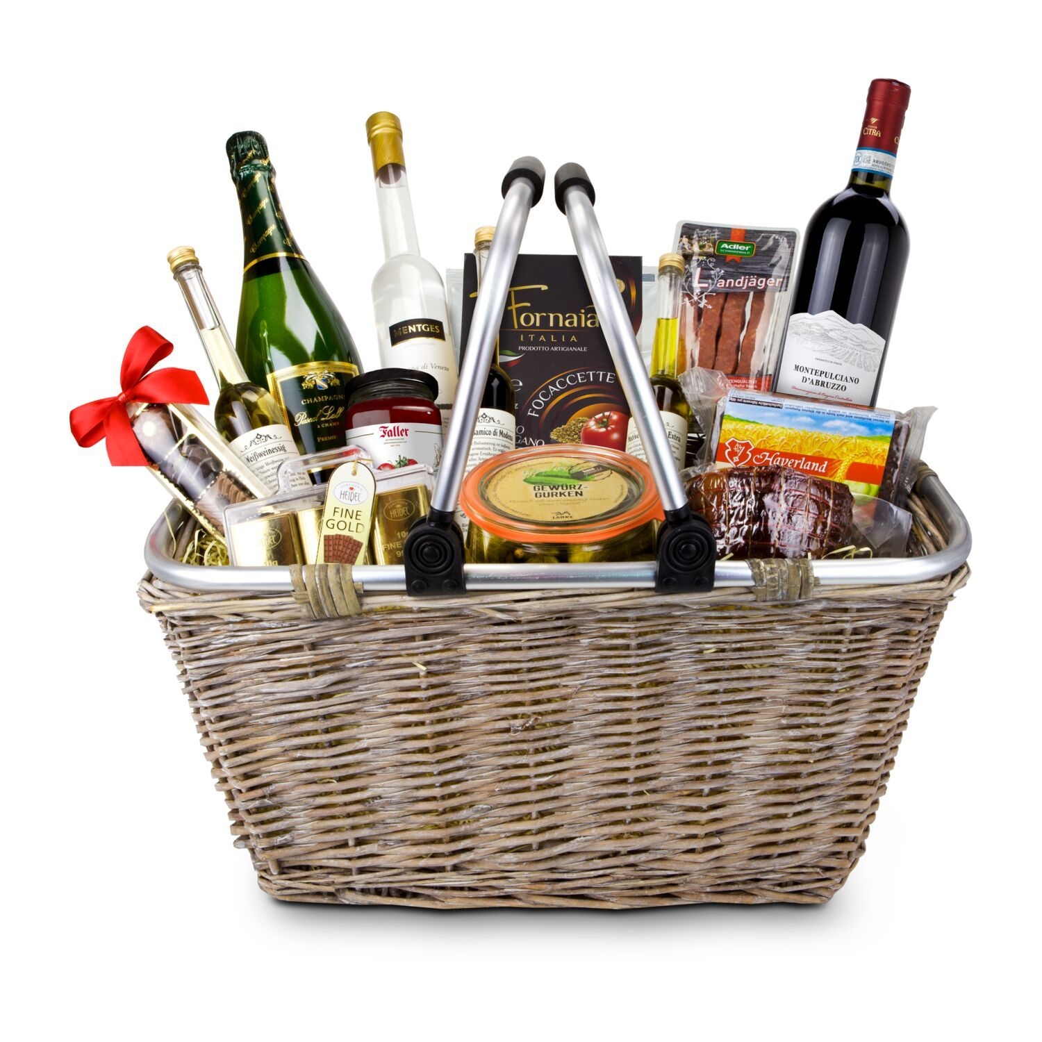 RP2021Geschenkkorb XXL - Einkaufskorb mit 14 leckeren Produkten
