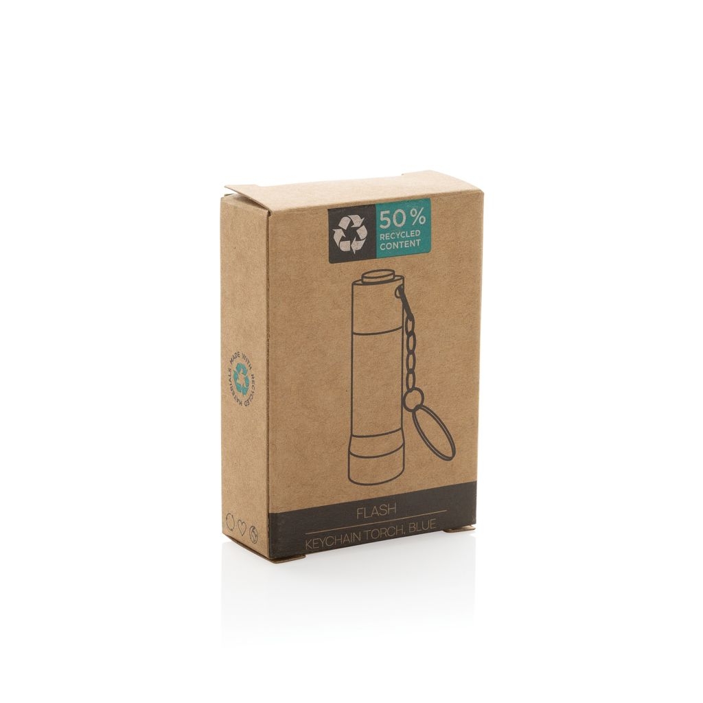 XDP514_04-05Flash Schluesselanhaenger-Taschenlampe aus RCS rec. Aluminium_ blau