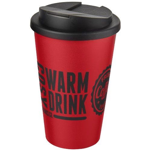 PF210695-21Americano® 350 ml Isolierbecher mit auslaufsicherem Schraubverschluss_ rot_schwarz