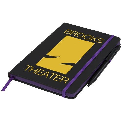 PF210210-4Noir Edge A5 Notizbuch mit farbigem Rand_ schwarz_lila