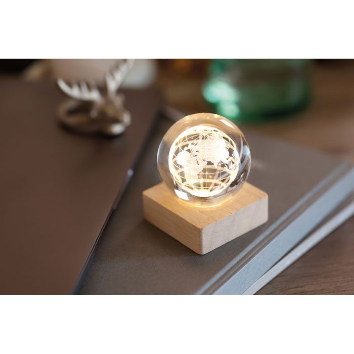 MO2690-40Globe Light LED-Glaskugel Globus_ holz