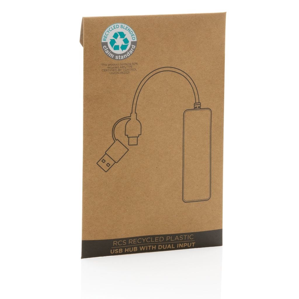 XDP308.26-1RCS recycelter USB-Hub mit Dual-Input_ schwarz
