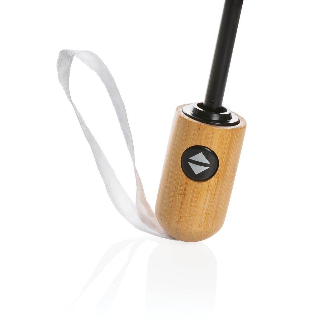 XDP850_61-321_ Impact AWARE™ RPET 190T Bambus-Schirm autom. open_close_ weiss